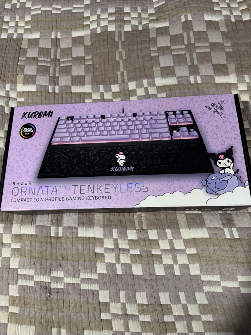 Razer Ornata V3 Tenkeyless Kuromi Pink and Black Gaming Keyboard